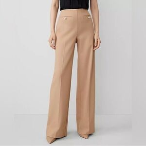 Ann Taylor Wide-Leg Dress Pants - Beige